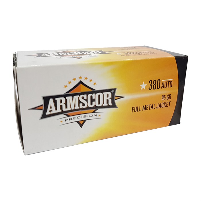 Armscor USA 380 ACP 95GR FULL METAL JACKET AMMUNITION 100/BOX