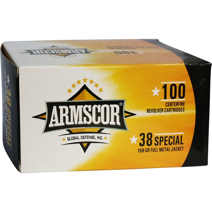 Armscor USA 38 SPECIAL 158GR FULL METAL JACKET 100/BOX