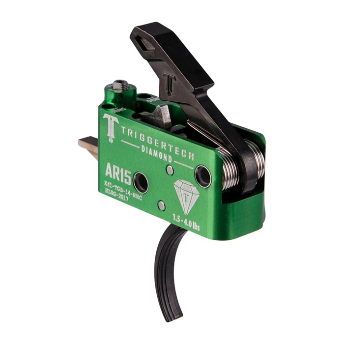 TriggerTech X42-TGB-14-NNC AR Diamond Two-Stage Curved Trigger Green/Black