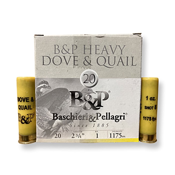 Baschieri & Pellagri 20BD8 20GA 2.75" 1oz #8 1175FPS 250rd Case