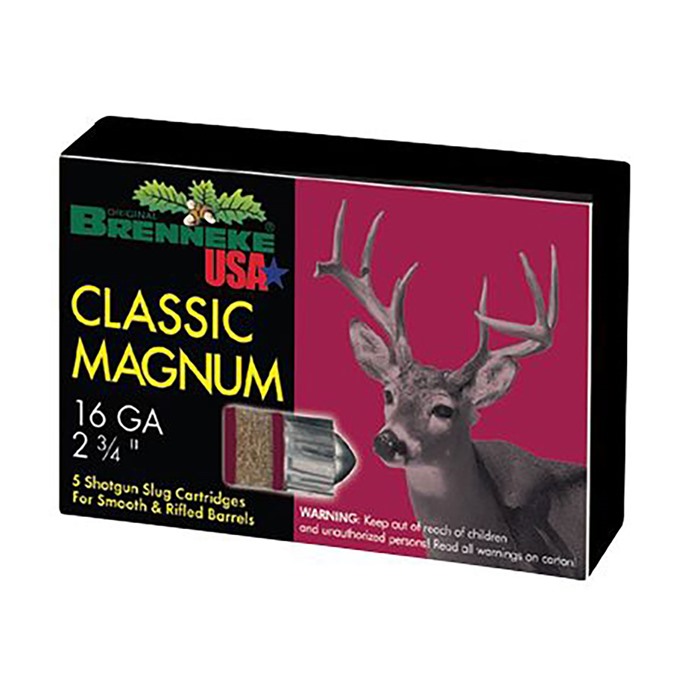 BRENNEKE USA 16 GAUGE 2-3/4" 1OZ SLUG 5/BOX