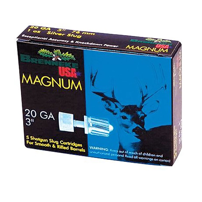 BRENNEKE USA 20 GAUGE 3" 1OZ SLUG 5/BOX