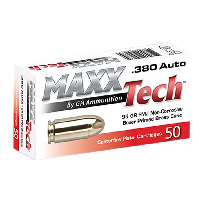 MAXX TECH 380 ACP 95GR FULL METAL JACKET 50/BOX