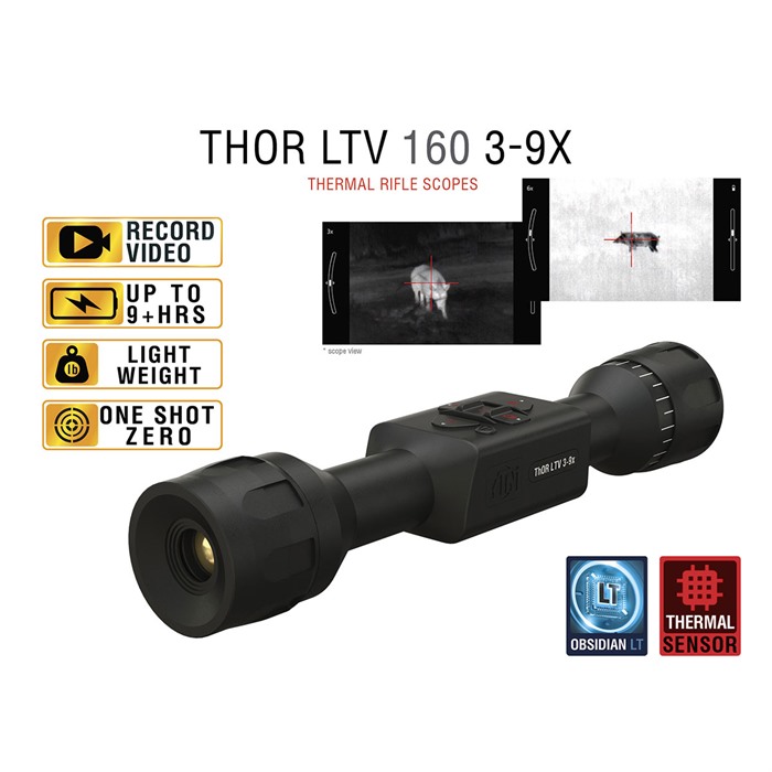 ATN THOR LTV 3-9X Thermal Rifle Scope 12 Micron 30mm Mount Weather Resistan