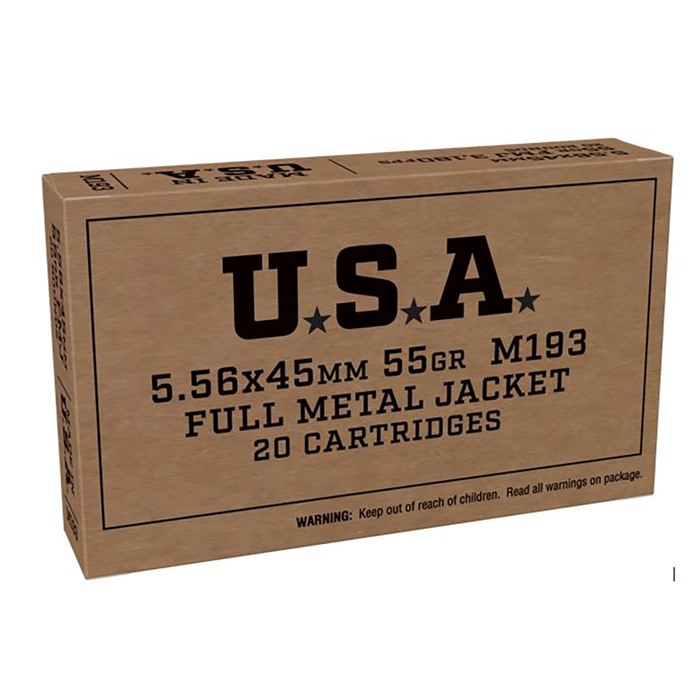 Winchester Ammo SGM193KW USA Target 5.56x45mm NATO 55 gr Full Metal Jacket (FMJ) 20 Per Box/ 50 Cs - WINCHESTER - Best Price $18.00