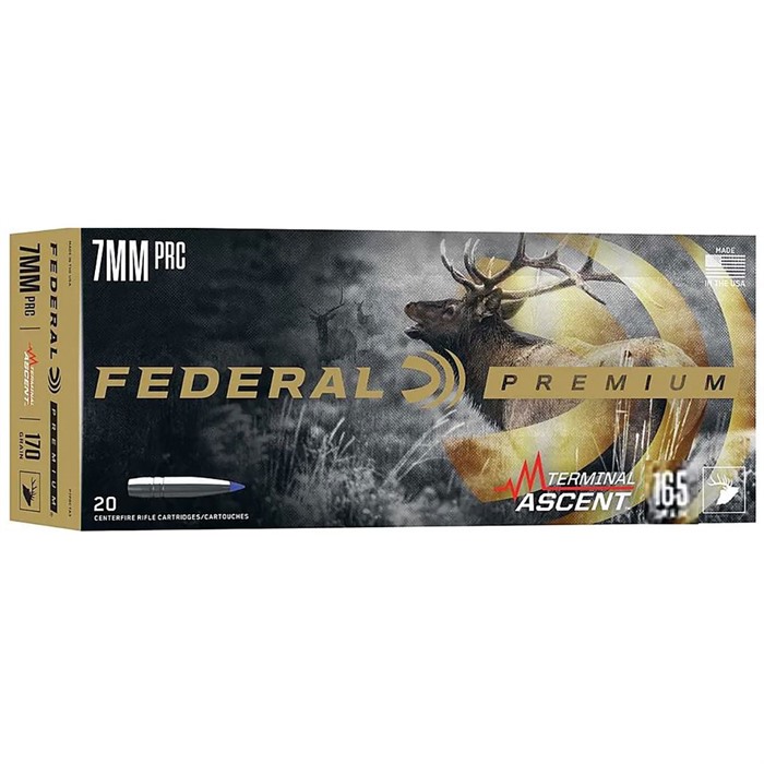 Federal Premium P7PRCTA2 Rifle Ammo: 7mm PRC, 165 Grain, Terminal Ascent, 20 Rounds