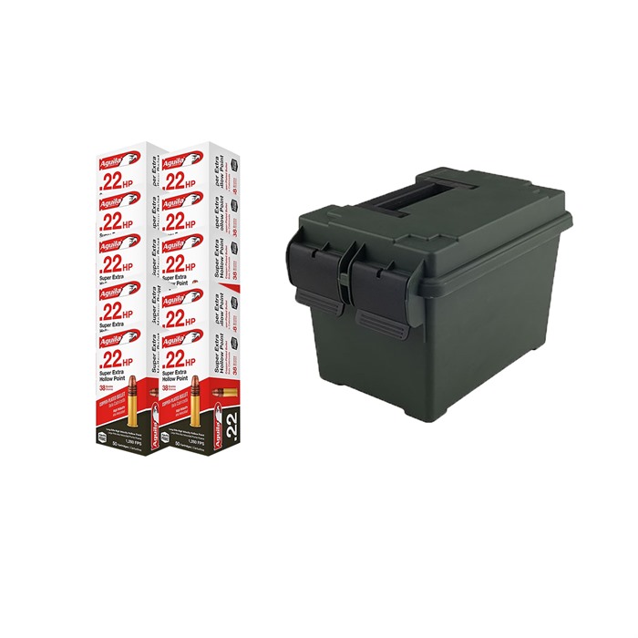 Aguila Super Extra High Velocity 22 Long Rifle Rimfire Ammo with Can