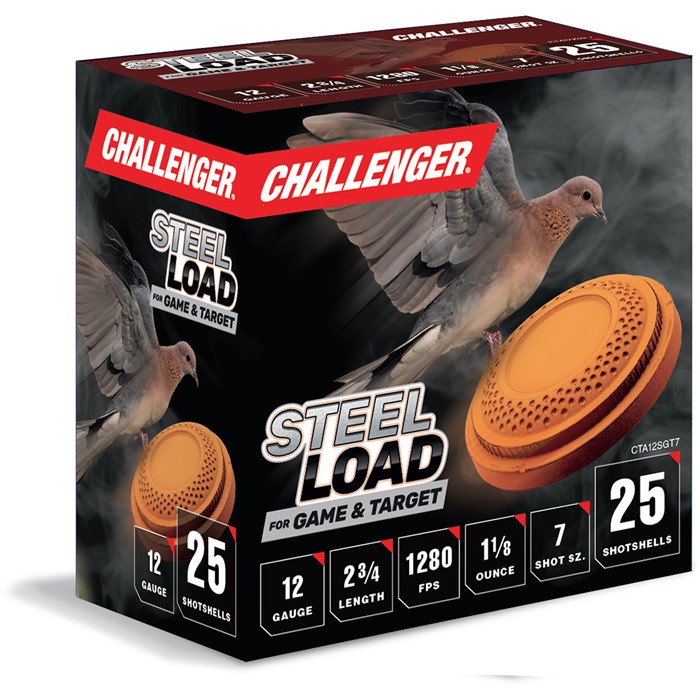 Challenger CTA12SGT7 12 Gauge 2-3/4" 1-1/8oz #7 Steel Shot 250/Case