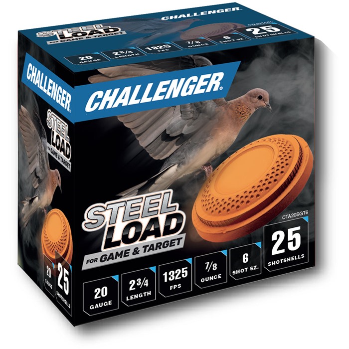 Challenger CTA20SGT6 20 Gauge 2-3/4" 7/8oz #6 Steel Shot 250/Case