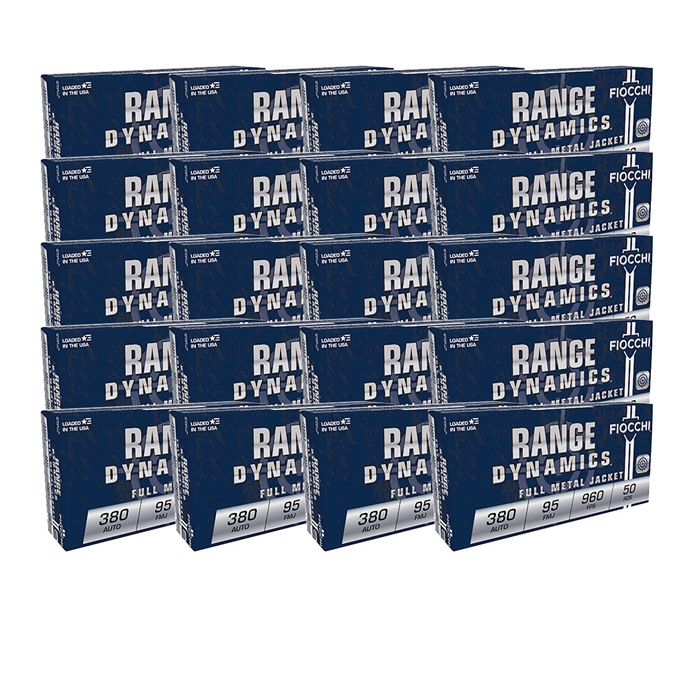 Fiocchi AMMUNITION RANGE DYNAMICS 380 AUTO 95GR FULL METAL JACKET 1000/CASE