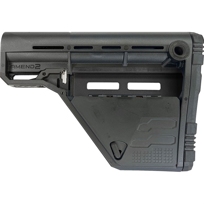 Amend2 A2AMSLOWSBLK Modular AR-15 Stock, M-LOK, Black, Storage Compartment