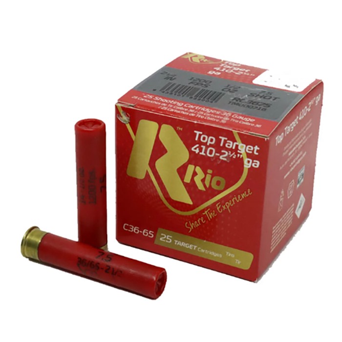 RIO OUTDOORS CORP. GAME LOAD 410 BORE 2-1/2" 1/2OZ #7.5 SHOT 25/BOX