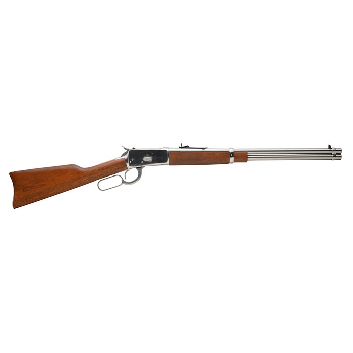 Rossi R92 Lever Action Rifle, Stainless Steel, 44 Rem Mag, 20-Inch Barrel, 10+1 Capacity, Hardwood Stock, Right Hand Orientation, Model 920442093