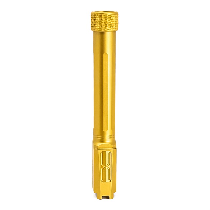 Faxon 365B910NXSOQ-T-TIN 9mm Luger 3.7" Threaded Barrel Gold Fluted