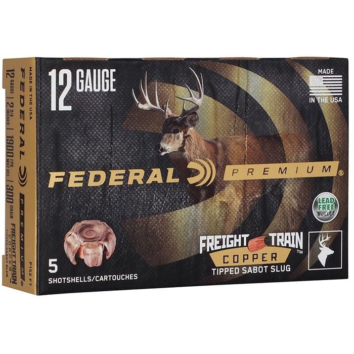 FREIGHT TRAIN COPPER SABOT SLUG 12 GAUGE SHOTGUN AMMO