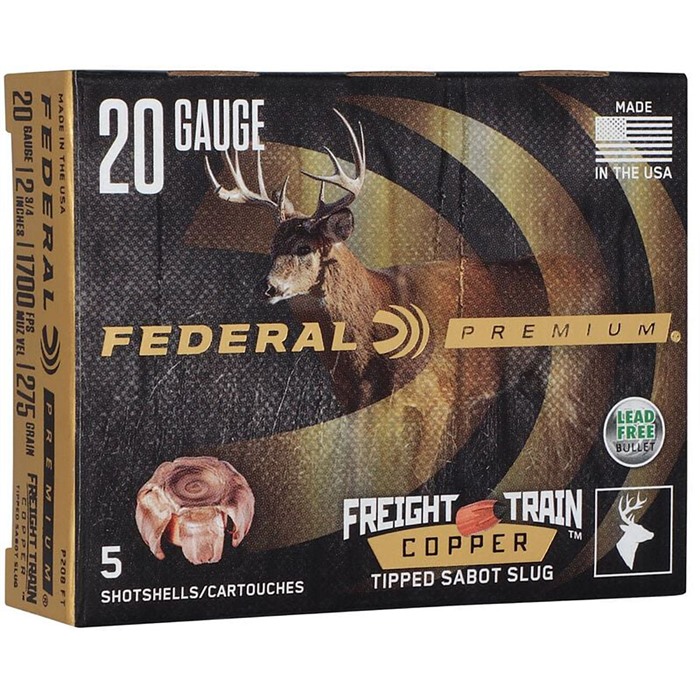 FREIGHT TRAIN COPPER SABOT SLUG 20 GAUGE SHOTGUN AMMO