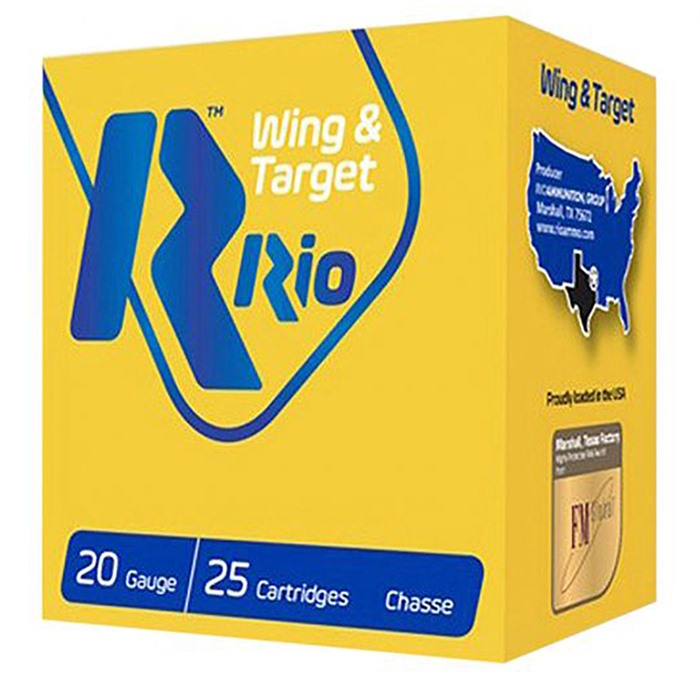 RIO OUTDOORS CORP. WING & TARGET 20 GAUGE 2-3/4" 7/8OZ #8 SHOT 25/BOX