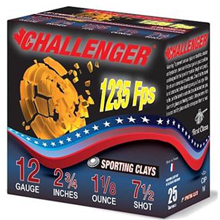 Challenger 2EX3000075 12 Gauge Sporting Clay Ammo 2-3/4" 1-1/8oz #7.5 1250FPS