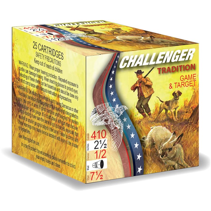 Challenger 1EX3600075 .410 Bore 2-1/2" 1/2oz #7.5 Shotgun Ammo 250ct