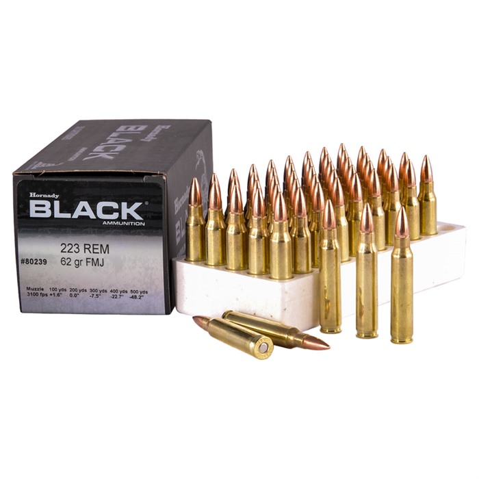 BLACK® 223 REMINGTON FMJ FULL METAL JACKET RIFLE AMMO