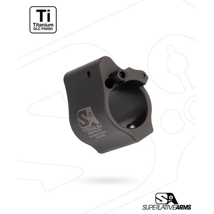 AR-15 SOLID TITANIUM ADJUSTABLE GAS BLOCK .875" BLACK