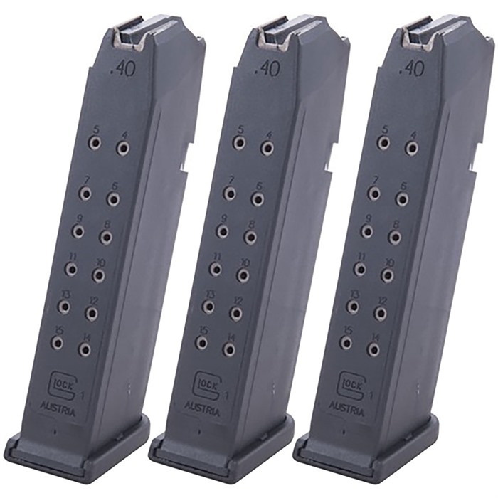 GLOCK MAGAZINE .40 S&W 15RD FOR 22/35 BLACK 3-PACK