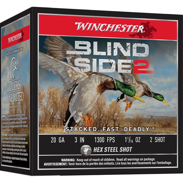 Winchester Ammo XBS2032 Blind Side 2 20 Gauge 3" 1 1/16 oz 1300 fps 2 Shot 25 Bx/10 Cs