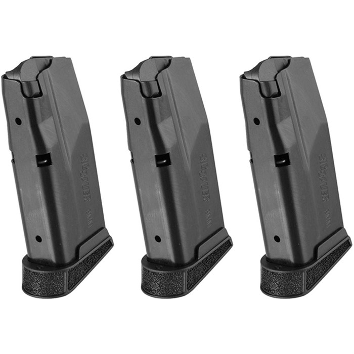 SIG SAUER, INC. P365 MAG W/FINGER EXTENSION 9MM LUGER 10RD BLACK 3/PACK
