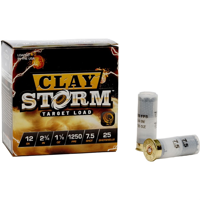 Fiocchi AMMUNITION CLAY STORM 12 GAUGE 2-3/4" 1-1/8OZ #7.5 SHOT 1250 FPS 25/BOX