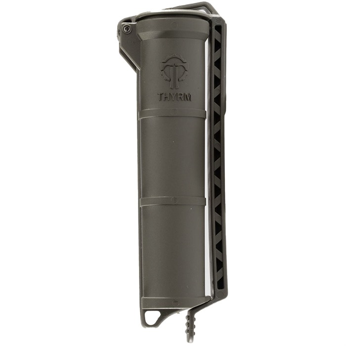 THYRM LLC CELLVAULT XL BATTERY STORAGE FOR AAACR123&18650 O.D GREEN