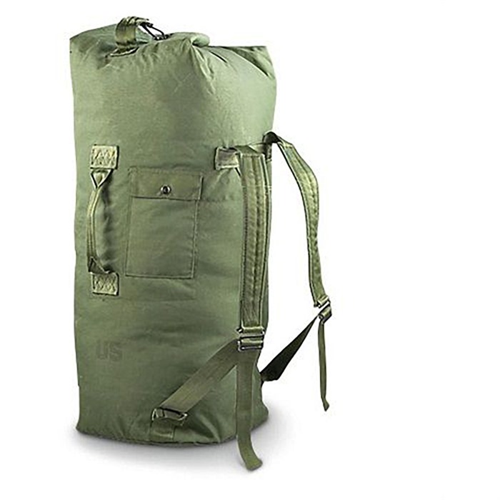 SCHRECK WHOLESALE INC US MADE TWO STRAP NYON CORDURA DUFFLE BAG O.D. GREEN