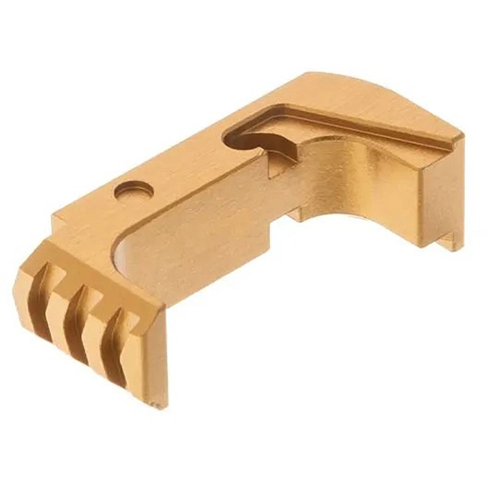 Tyrant CNC EXTENDED MAGAZINE RELEASE FOR GLOCK 43X/48 STEEL/GOLD - TYRANT CNC