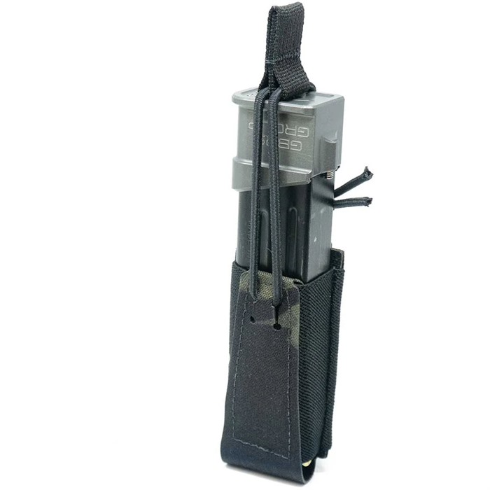 SINGLE PISTOL MAG POUCH WITH BUNGEE RETENTION