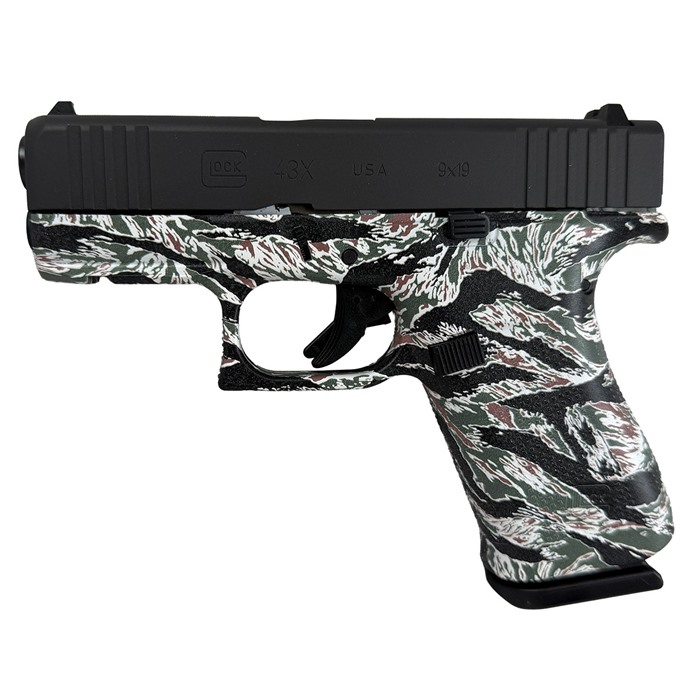 GLOCK 43X 9MM W/FRONT RAIL BLACK US - TIGER CAMO