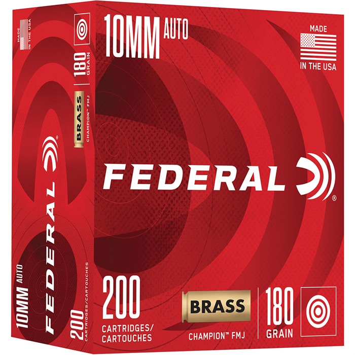 FEDERAL CHAMPION TRAINING 10MM AUTO 180GR FMJ 1200 FPS 200/BOX
