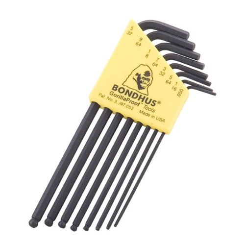 Bondhus BALLDRIVER STANDARD HEX KEY L-WRENCH (.050-5/32) 8-PIECE SET
