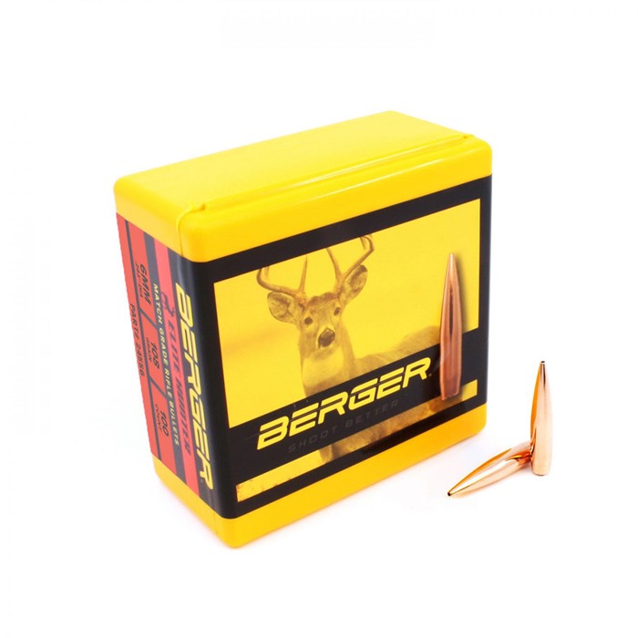 Berger 24556 6mm 108gr Hybrid Boat Tail Bullets 100/Box - Berger Bullets - 243 CALIBER