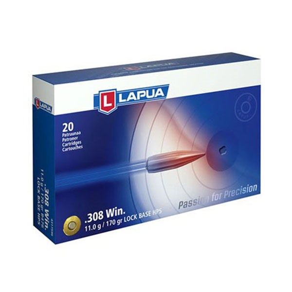 Lapua 308 WINCHESTER 170GR FULL METAL JACKET BT 20/BOX