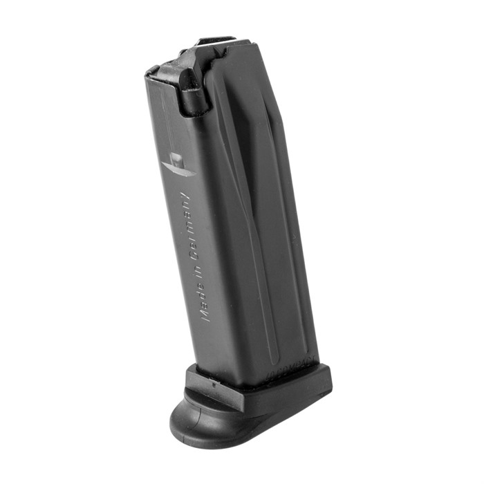 HK P2000/USP40 Compact 40 S&W 12rd Magazine, Black Steel & Polymer, Extended Floor Plate, 217439S