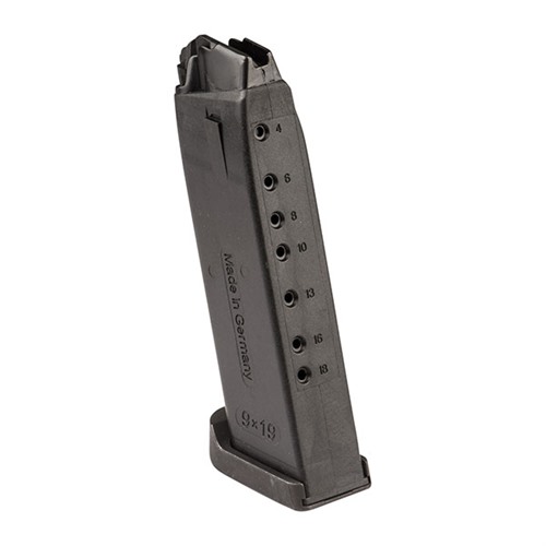 Black Heckler & Koch USP 18-Round 9mm Detachable Magazine, Model 234656S, Steel with Polymer Coating