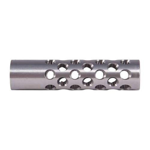 SHREWD #1 MUZZLE BRAKE 22 CALIBER 1/2-28 SS SILVER