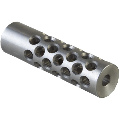 SHREWD #2 MUZZLE BRAKE 22 CALIBER 9/16-24 SS SILVER