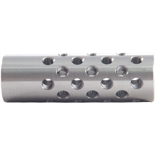SHREWD #3 MUZZLE BRAKE 22 CALIBER 9/16-24 SS SILVER
