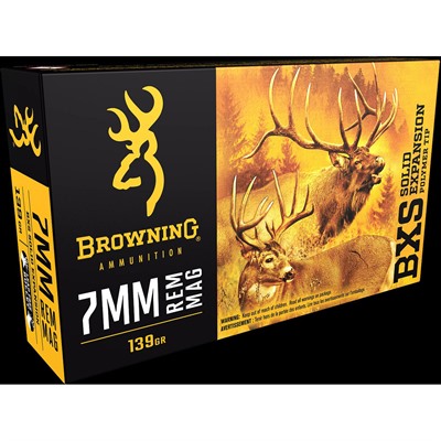wning B192400071 BXS Copper Expansion Lead Free Solid Expansion Polymer Tip 139 Grain 7mm Remington Mag 3150 Fps Ammo
