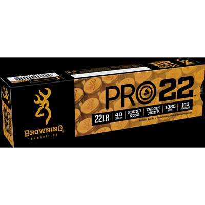 wning B194122101 Pro22 Subsonic Velocity Lead Round Nose 40 Grain .22 Long Rifle 1085 Fps Ammo