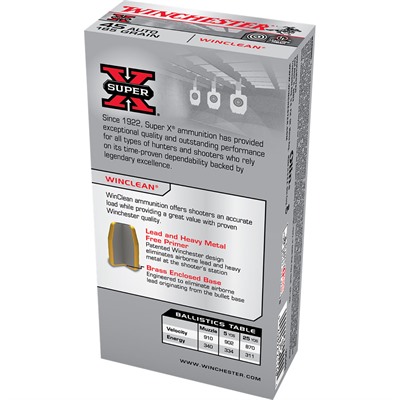 chester WC451 Super X Winclean Brass Enclosed Base 185 Grain .45 ACP/Auto 910 Fps Ammo