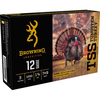 Browning 12 Gauge B193921230 TSS Tungsten Turkey 3 1-3/4oz 7/9 Shot wning 12 Gauge B193921230 TSS Tungsten Turkey 3 1-3/4oz 7/9 Shot Ammo