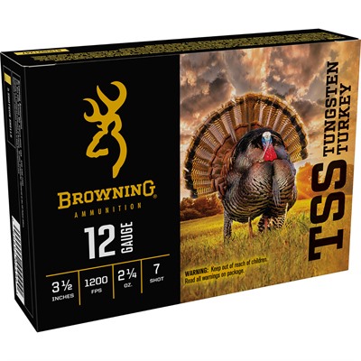 wning B193921247 TSS Tungsten Turkey 12 Gauge 3-1/2 21/4oz #7 1200 Fps Ammo