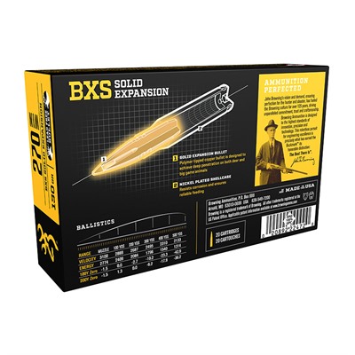 wning B192402701 BXS Big Game & Deer 270 Win 130 Gr Lead Free Solid Expansion Polymer Tip 20 Per Box/10 Cs 3100 FPS Ammo