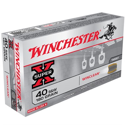 chester WC402 Super X Winclean Brass Enclosed Base 180 Grain .40 S&W 990 Fps Ammo